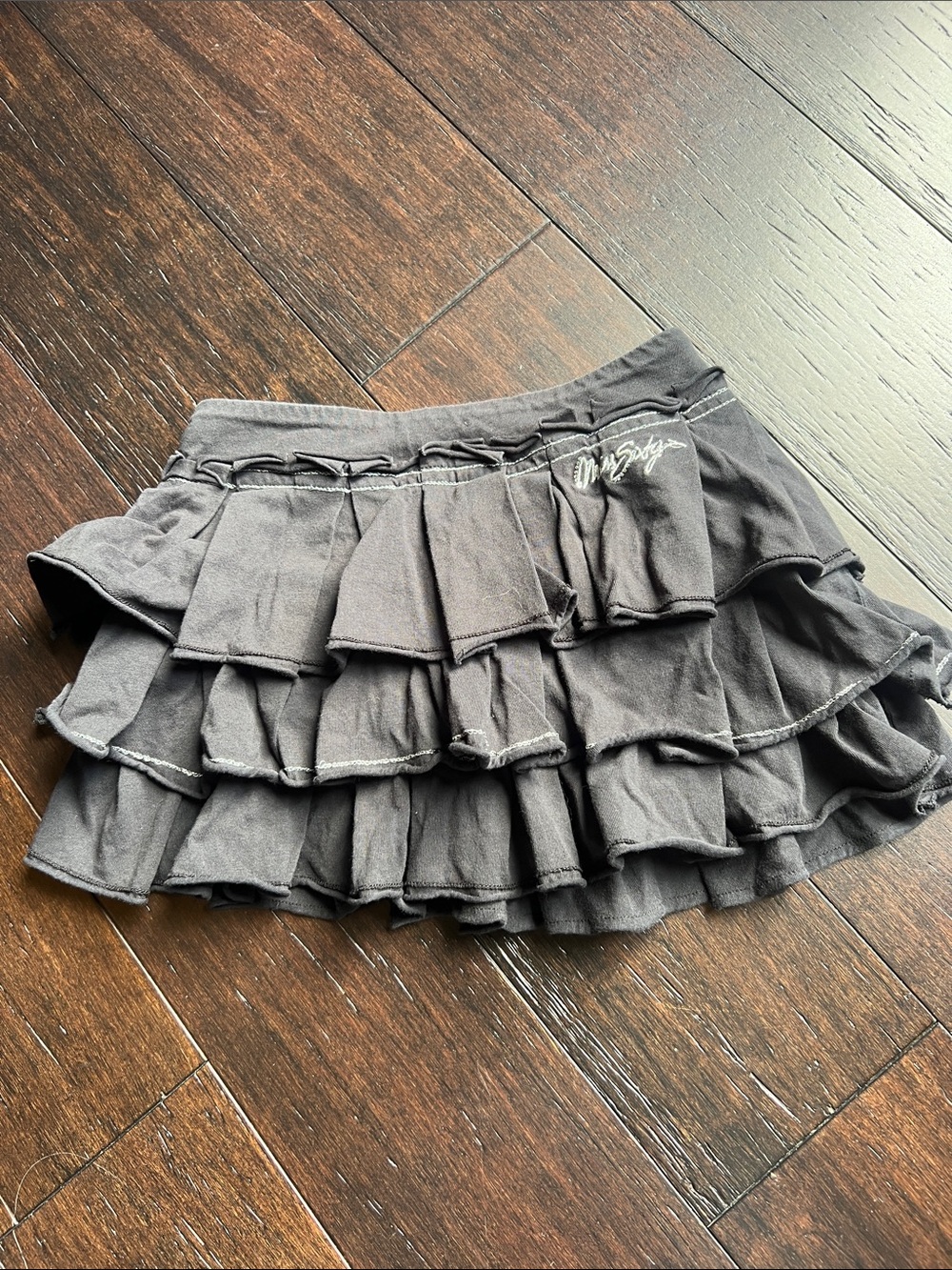 Miss Sixty Black Ruffle Tiered Mini Skirt
